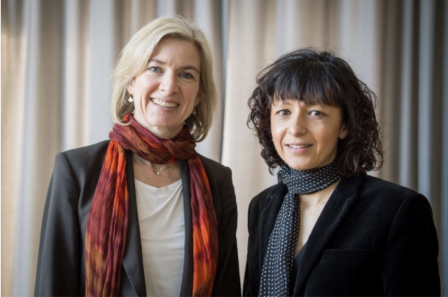 Jennifer Doudna and Emmanuelle Charpentier, the winners of the 2020 Nobel Peace Prize in Chemistry (Source: Alexander Heinel/Picture Alliance/DPA)