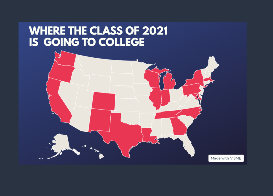Click image above to see the College map showing where the Mayfield Class of 2021 will be heading to college in the fall. 