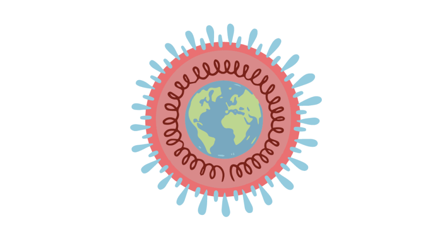 Free COVID-19 illustrations, SARS-CoV-2 virus and world