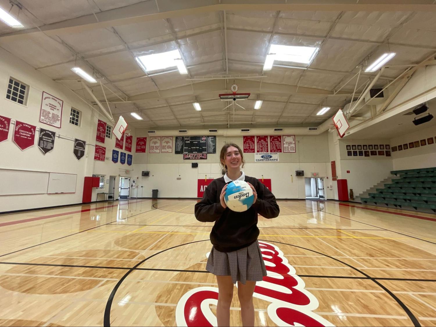High School Sophomore, Holly Hillman, standing tall in the Home of the Mayfield Cubs, hopes volleyball will set her up for college.