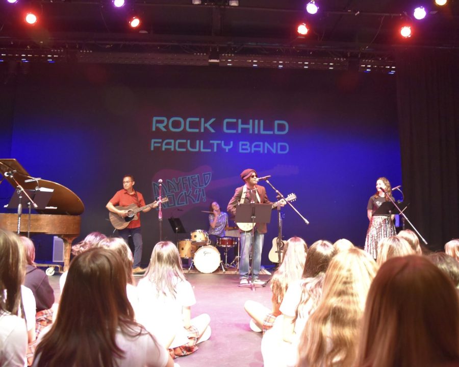 Rock+Child+performs+in+front+of+a+cheering+student+audience+during+the+2022+Homecoming+Party.+Photo+courtesy+of+the+Mayfield+Crier.
