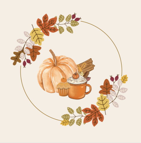 The start of fall also marks the beginning of pumpkin spice latte season at Starbucks! Graphic designed by Carolyn Freese 24. 
