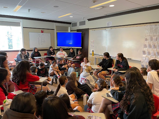 Ms. Ortega leading the affinity space meeting with the enthusiastic participation of many students. Photo taken and shared by Alexndra Trujillo ‘28, a cub a part of this affinity space.