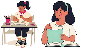 Students are more likely to ace their tests when using a study guide. This image was generated by Canva.