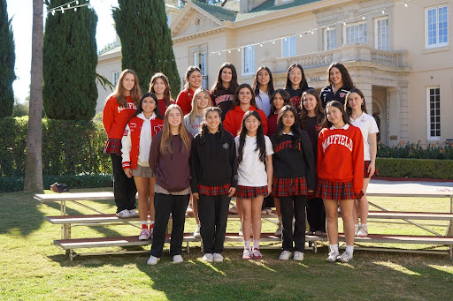 Mayfield’s large student council, including freshmen, sophomores, juniors and seniors. Arabella is in the first row on the far right. Photo Credit: Mayfield Crier