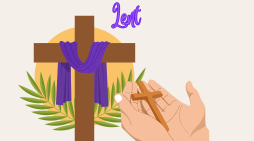 Celebrating the Lenten season is comprised of 3 key components: fasting, giving, and praying. Graphic by Mayfield Crier