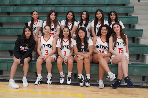 A group photo of Mayfield's Junior Varsity Basketball Team.