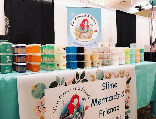 Zoe Chiu's business, Slime Mermaidz and Friendz, boasts slimes of all different colors and themes in an adorable display. 